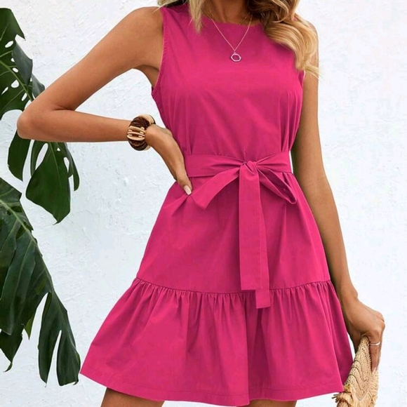 Color Sleeveless Summer Dress - Picture 1 of 5